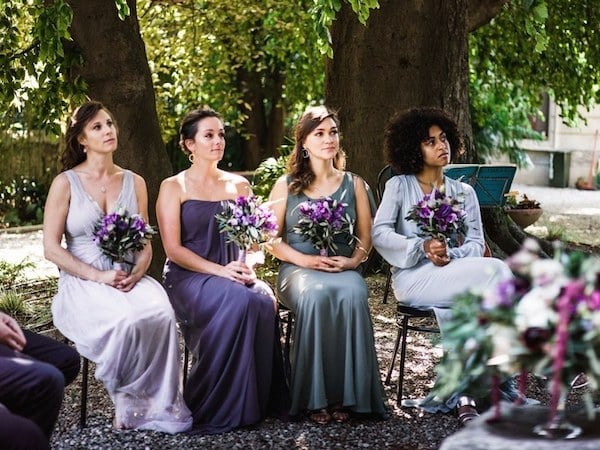 ultra violet wedding bridesmaids