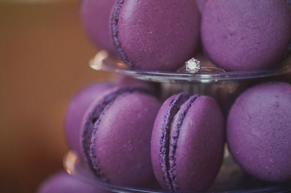 ultra violet wedding macarons