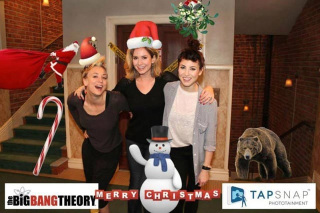 holiday party kaley cuoco-photo booth celebrities use