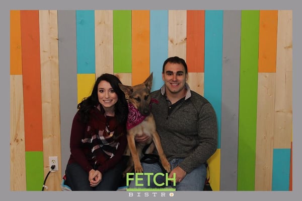 Couple with dog Gordon Ramsay