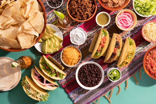 taco bar at a wedding